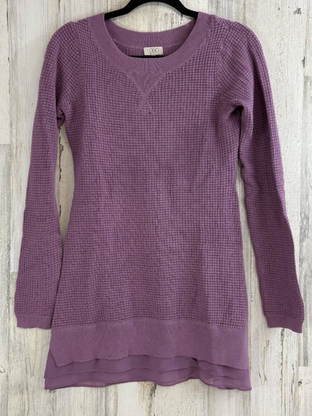 LOGO Sweater Dusty Purple Cotton Cashmere Lori Goldstein Womens XXS QVC A237520